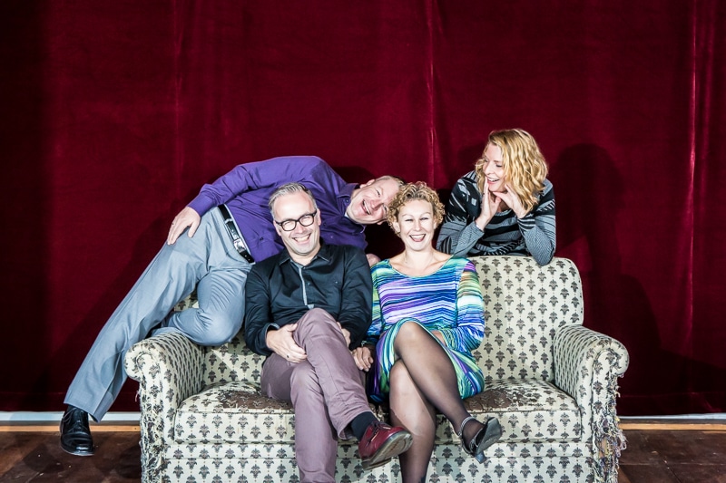 Portret in Nijmegen van Dimitri, Edwin, Mariska en Sophie