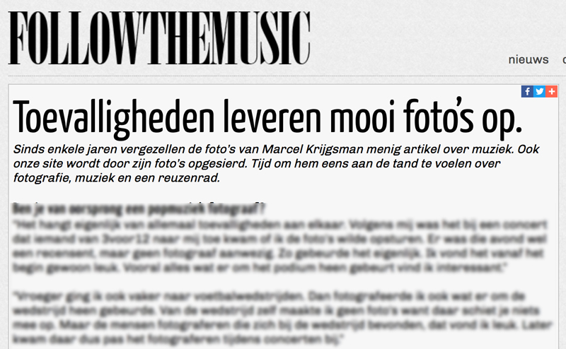 Interview met Marcel Krijgsman op Follow The Music