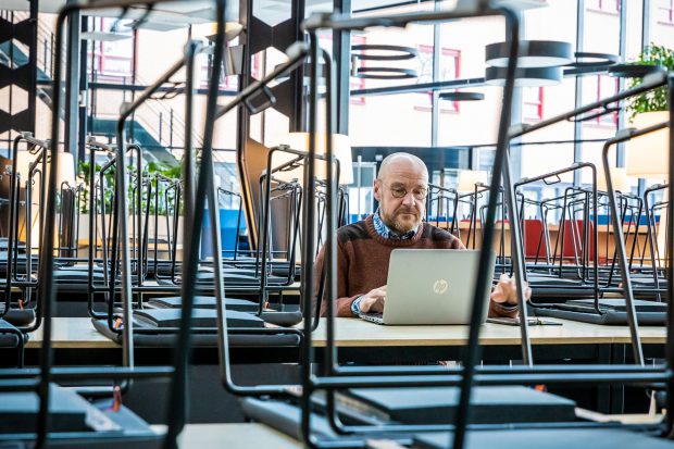 Directeur Menno Pistorius (HAN) in coronatijd op zijn hogeschool