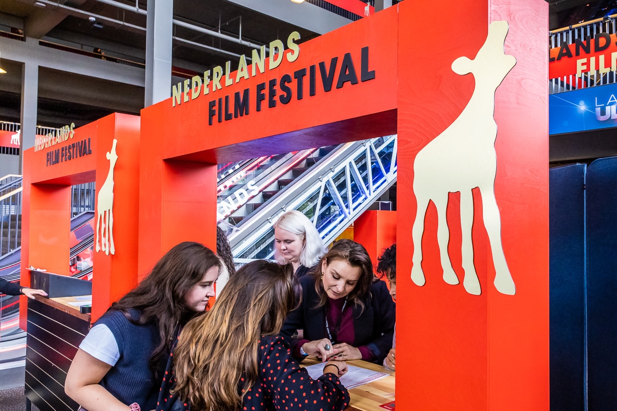 Medewerkers en vrijwilligers tijdens Nederlands Film Festival