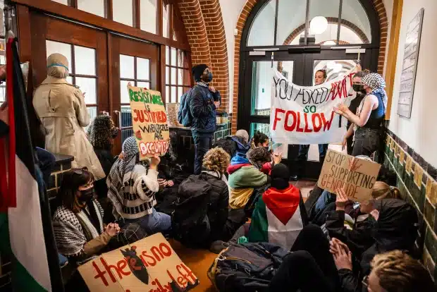 Bezetting Radboud Universiteit door Pro-Palestina demonstranten